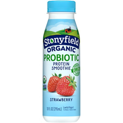 Stonyfield Organic Probiotic Protein Smoothie Strawberry - 10 Oz