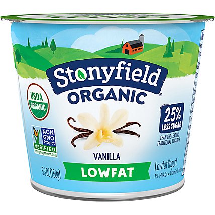 Stonyfield Organic Lowfat Yogurt Vanilla - 5.3 Oz - Image 1
