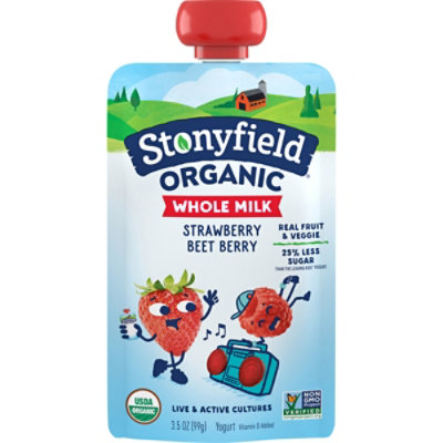 Stonyfield Organic Kids Strawberry Beet Berry Whole Milk Yogurt Pouch - 3.5 Oz - Image 3