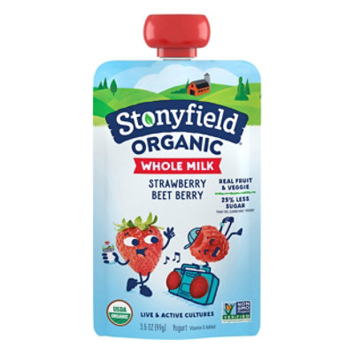 Stonyfield Organic Kids Strawberry Beet Berry Whole Milk Yogurt Pouch - 3.5 Oz - Image 1