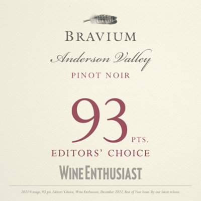 Bravium Anderson Valley Pinot Noir Wine Bottle - 750 Ml - Image 3