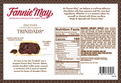 Fannie May Trinidads Premium Chocolate Truffle in Pastel Coating w/ Coconut Gift Box - 6.5 Oz - Image 2