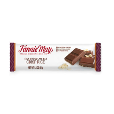 Fannie May Premium Milk Chocolate with Crisped Rice Candy Bar - 1.8 Oz - Image 1