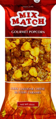 Mix Match Popcorn Gourmet Fiery Cheddar Cheese Buttery Caramel - 4 Oz - Image 2