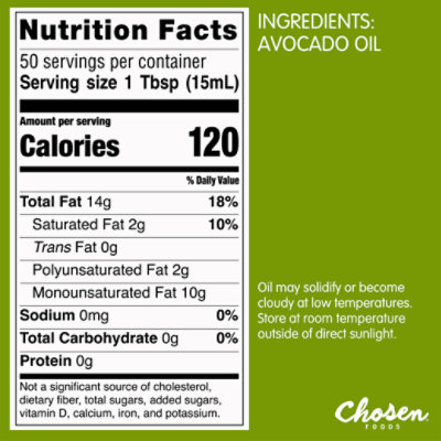 Chosen Foods Avacado Oil - 25.4 Fl. Oz. - Image 3