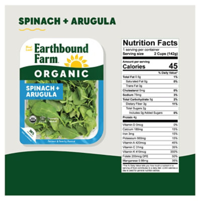 Earthbound Farm Organic Spinach + Arugula Tray - 5 Oz - Image 4