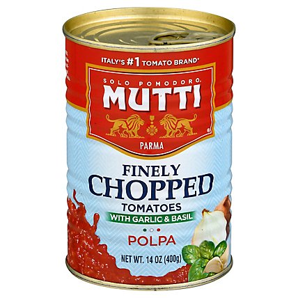 Mutti Tomatoes Finely Chopped With Garlic And Basil - 14 Oz - Image 1