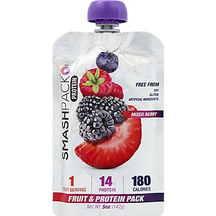 Smashpack Protein Mixed Berry Fruit And Protein Pack - 5 Oz - Image 2