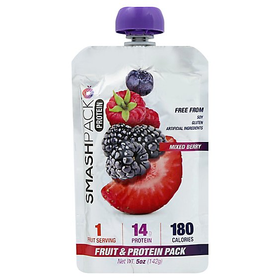 Smashpack Protein Mixed Berry Fruit And Protein Pack - 5 Oz
