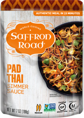 Saffron Road Pad Thai Gluten Free Asian Simmer Sauce - 7 Oz