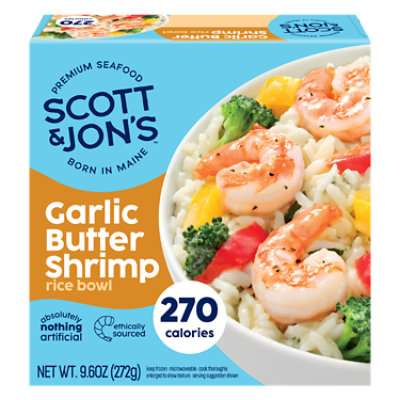 Scott & Jon's Garlic Butter Shrimp Rice Bowl Frozen Meal - 9.6 Oz - Image 1