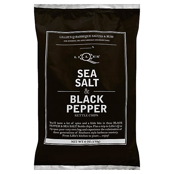 Lillies Q Sea Salt And Black Pepper Kettle Chips - 6 Oz