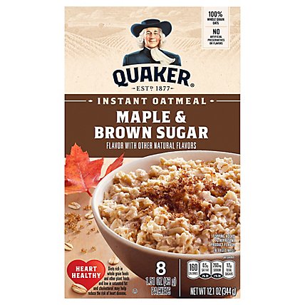 QUAKER Maple and Brown Sugar Instant Oatmeal - 8 - 1.51 Oz.  - Image 3
