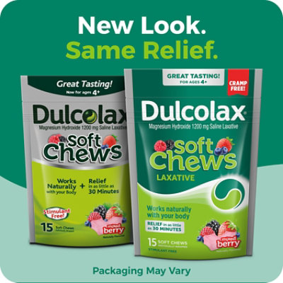 Dulcolax Saline Laxative Soft Chews Mixed Berry Flavor - 15 Count - Image 2