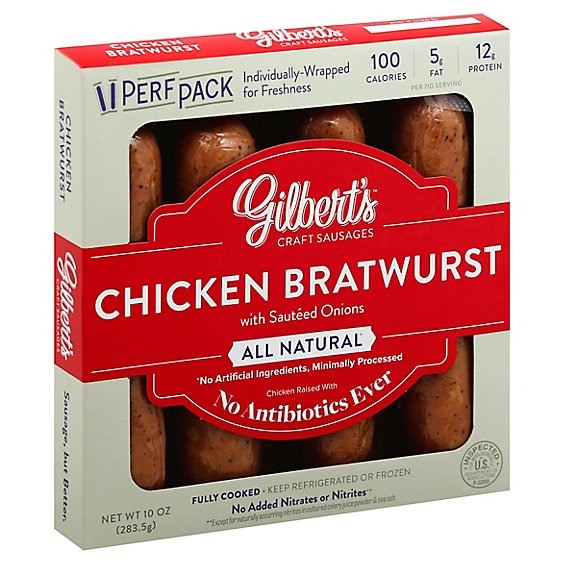 Gilberts Chicken Bratwurst - 10 Oz