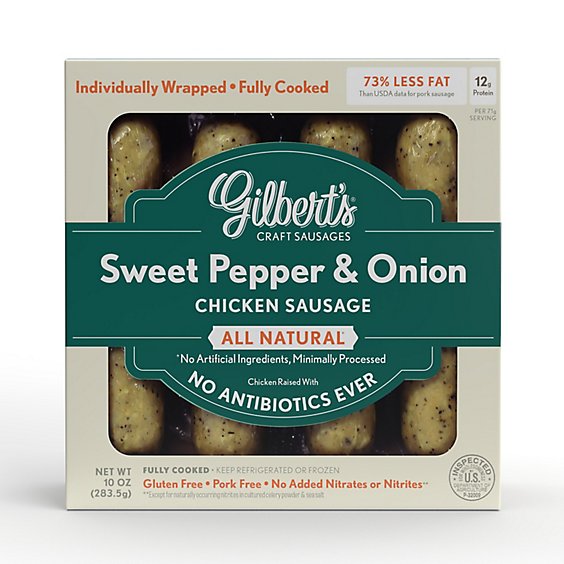 Gilbert Chicken Sausage Pepper & Onion - 10 Oz