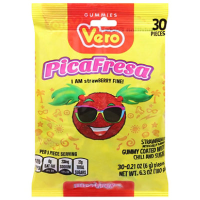 Vero Pica Fresa Chili Strawberry Flavor Gummy Mexican Candy, 6.3