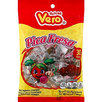 Vero Pica Fresa Chili Strawberry Flavor Gummy Mexican Candy, 6.3 Oz - 6.3 Oz - Image 2