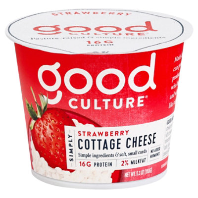good culture Simply Cottage Cheese 2 Milkfat Strawberry 5.3 Oz Safeway