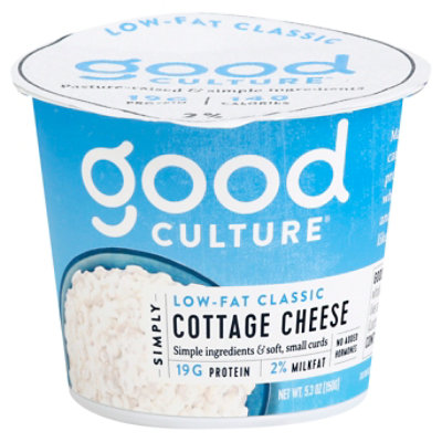 Good Culture Simply Cottage Cheese Lowfat Classic 5 3 Oz Jewel Osco