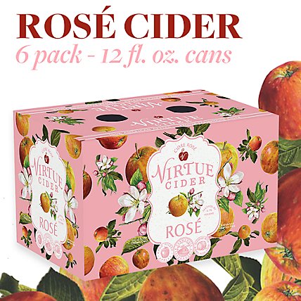 Virtue Cider Rose Hard Cider Cans - 6-12 Fl. Oz. - Image 1