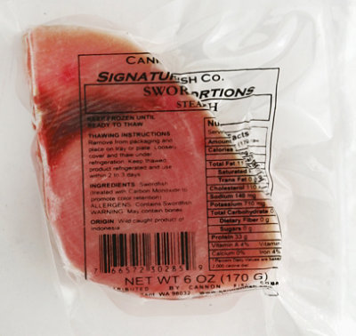 Cannon Fish Co. Swordfish Steak Frozen - 6 Oz - Image 2