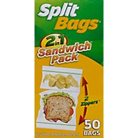 Split 2 In 1 Sandwich Bags - 50 Count - Image 2
