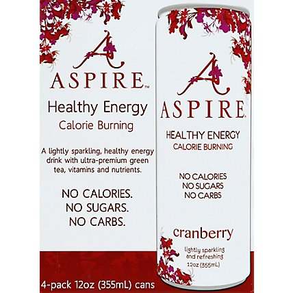 Aspire Energy Drink Healthy Energy Cranberry Box - 4-12 Fl. Oz. - Image 2