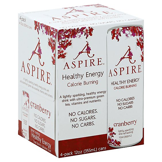 Aspire Energy Drink Healthy Energy Cranberry Box - 4-12 Fl. Oz.