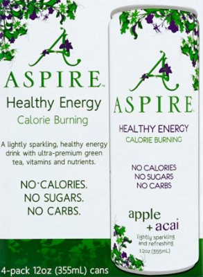 Aspire Energy Drink Healthy Energy Apple + Acai Box - 4-12 Fl. Oz. - Image 2