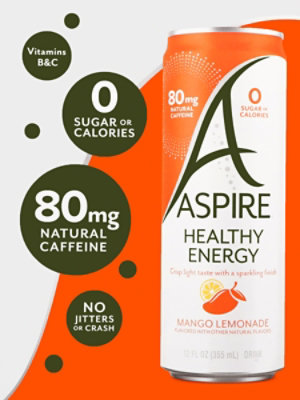 Aspire Energy Drink Healthy Energy Mango Lemonade Box - 4-12 Fl. Oz. - Image 6