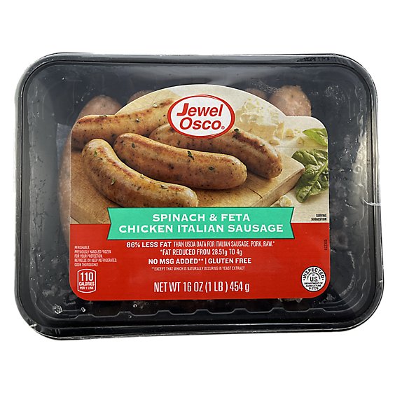 Jewel Spinach Feta Chicken Sausage - 16 Oz