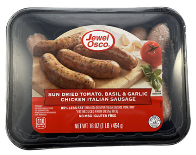 Jewel Tomato Basil Garlik Chicken Sausage - 16 Oz - Image 1