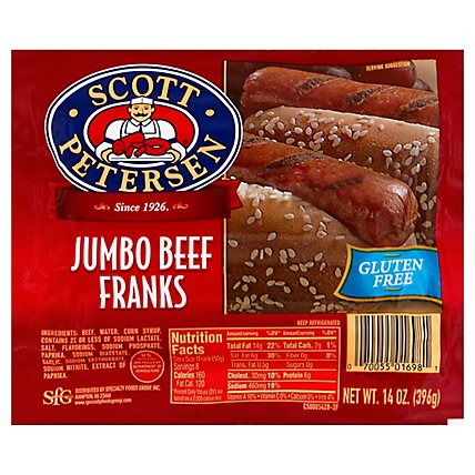 Scott Petersen Beef Franks - 14 Oz - Image 1
