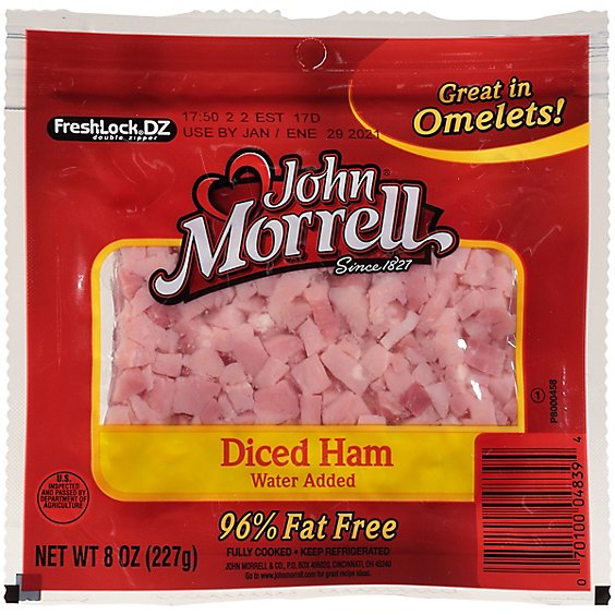 John Morrell Diced Ham Water Added - 8 Oz