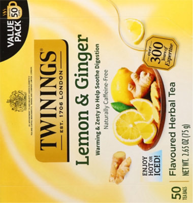 Twining Tea Tea Lemon Ginger - 50 Bag - Image 5