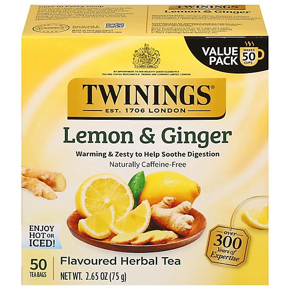 Twining Tea Tea Lemon Ginger - 50 Bag