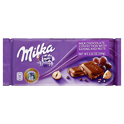 Milka Alpine Milk Chocolate Raisins And Nuts - 3.52 Oz - Image 1