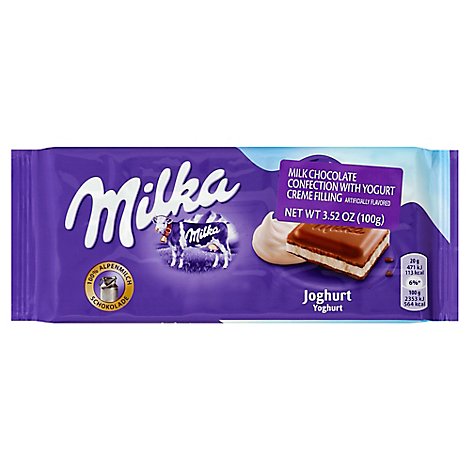Milka Strawberry Yogurt Creme Chocolate Bar - 3.52 Oz