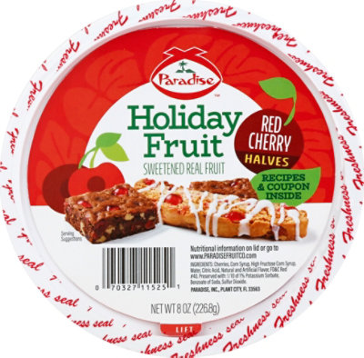 Paradise Holiday Fruit Red Cherry Halves - 8 Oz - Image 2