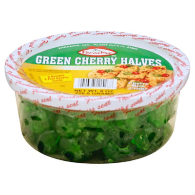 Paradise Holiday Fruit Green Cherry Halves - 8 Oz