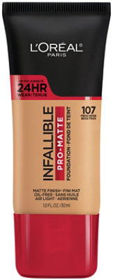 L'Oreal Paris Infallible Pro-Matte 107 Fresh Beige Liquid Foundation  - 1 Fl. Oz. - Image 1
