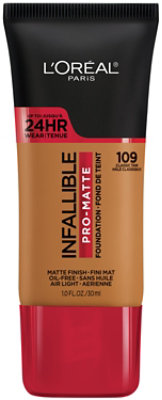 L'Oreal Paris Infallible Pro-Matte Blendable Foundation Oil Free 109 Classic Tan - 1 Fl. Oz. - Image 1