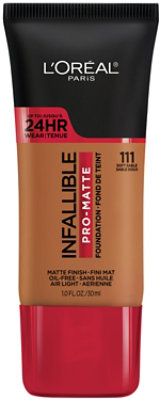 L'Oreal Paris Infallible Pro-Matte 111 Soft Sable Liquid Foundation  - 1 Fl. Oz. - Image 1
