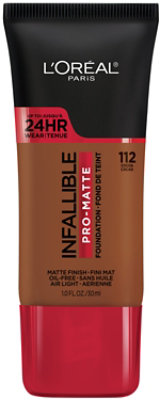 L'Oreal Paris Infallible Pro-Matte Blendable Foundation Oil Free 112 Cocoa - 1 Fl. Oz. - Image 1