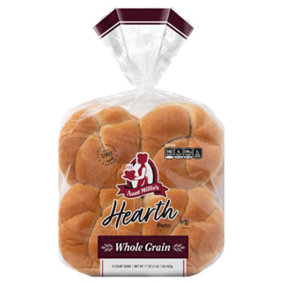 Aunt Millies Hearth Whole Grain Hamburger Buns 8 Count - Image 3