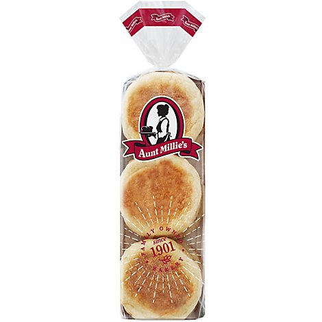 Aunt Millies Old-Fashioned White English Muffins 6 Count