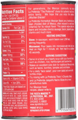 La Preferida Beans Mexican Homestyle, Zesty, Frijoles Charros 15.0 Oz - 15 Oz - Image 6