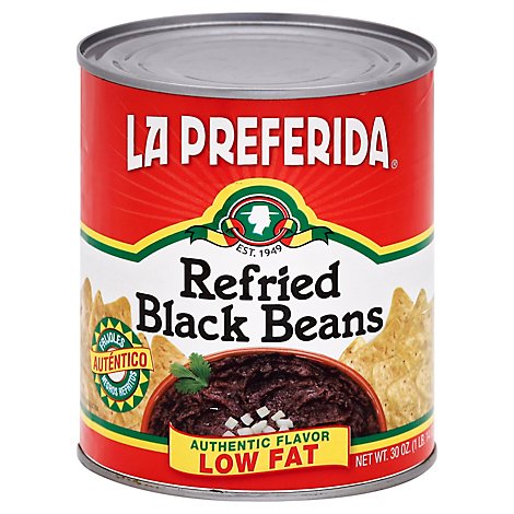 La Preferida Low Fat Refried Black Beans - 30 Oz