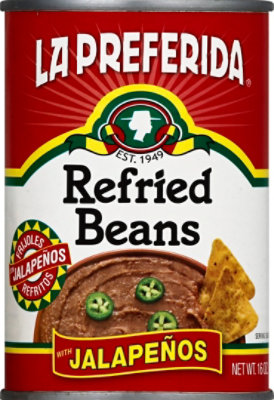 La Preferida Beans Refried Jalapeno - 16 Oz - Image 2